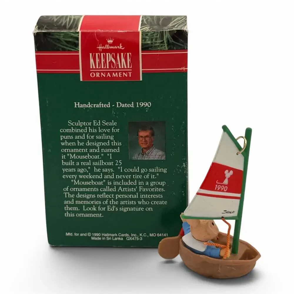 Hallmark Keepsake Ornament Mouseboat 1990 Mouse in a Sailboat
